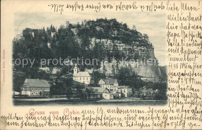 Oybin Sachsen Teilansicht mit Kirche Berg Oybin