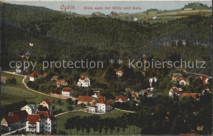Oybin Sachsen Blick nach der Hoelle und Hain