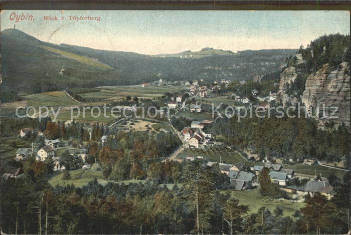 Oybin Sachsen Panorama Blick vom Toepferberg Berg Oybin Hochwald