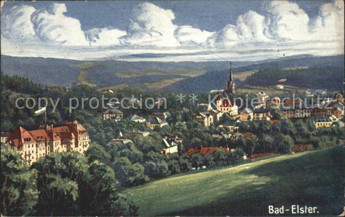 Bad Elster Panorama Kurort Kuenstlerkarte
