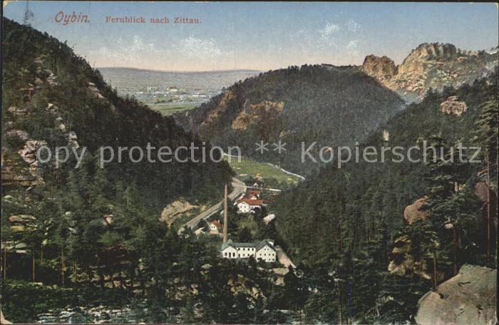 Oybin Sachsen Fernblick nach Zittau Zittauer Gebirge