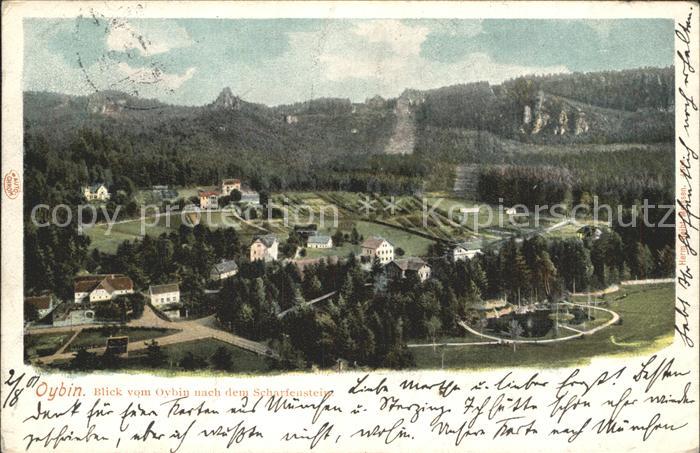 Oybin Sachsen Panorama Blick vom Berg Oybin nach dem Scharfenstein Zittauer Gebi
