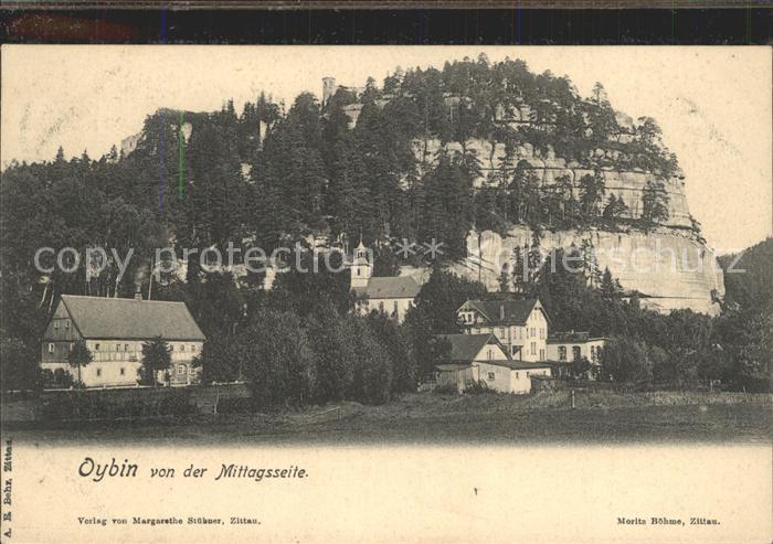 Oybin Sachsen von der Mittgsseite Kirche Berg Oybin