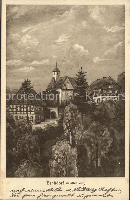 Eschdorf Schoenfeld-Weissig Teilansicht in alter Zeit