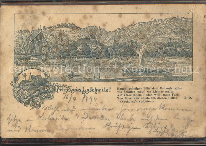 Loschwitz Von der Elbe aus gesehen