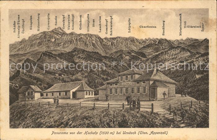 Urnaesch AR Panorama von der Hochalp Appenzeller Alpen