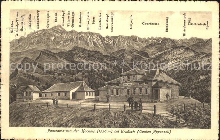 Urnaesch AR Panorama von der Hochalp Appenzeller Alpen