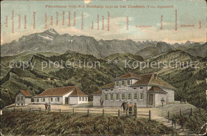 Urnaesch AR Panorma von der Hochalp Appenzeller Alpen