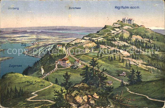 Rigi Kulm Panorama Rigi Staffel Berghotels Zugersee Zuerichsee uetliberg