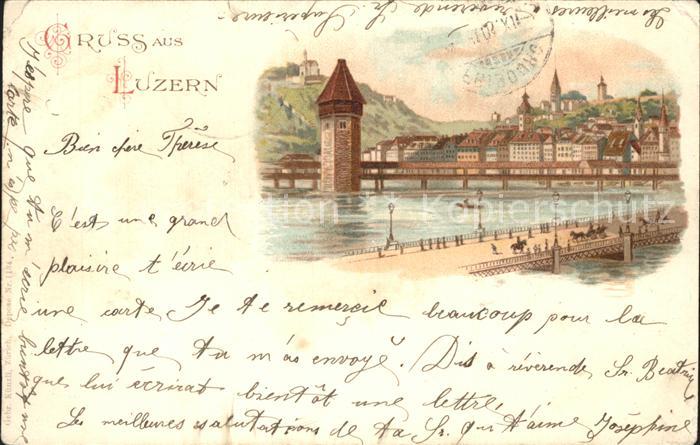 Luzern LU Wasserturm Kapellbruecke Wahrzeichen