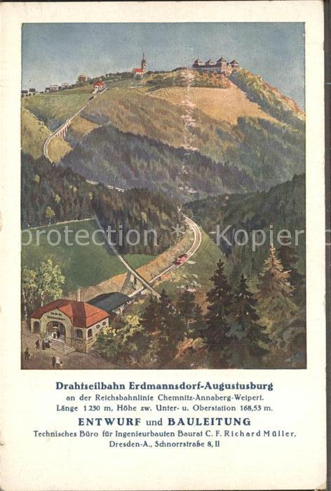 Augustusburg Drahtseilbahn Erdmannsdorf Augustusburg Schloss Kuenstlerkarte