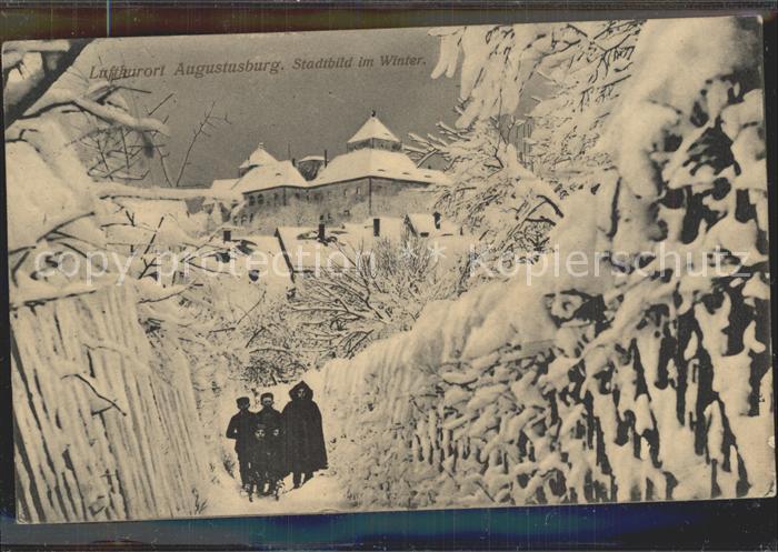 Augustusburg Stadtbild im Winter Luftkurort