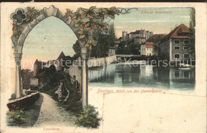 Bautzen Sachsen Eselsberg Schloss Ortenburg Blick von der Papierfabrik