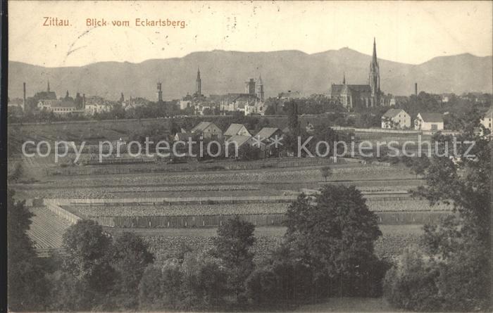 Zittau Blick vom Eckartsberg Kirche