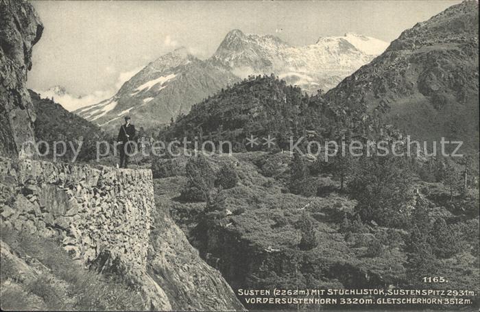 Susten Innertkirchen mit Stuchlistock Sustenspitz Vordersustenhorn und Gletscher