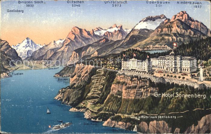 Seelisberg UR Grand Hotel Sonnenberg Bristen Stock Gitschen Urirotstock Ober und
