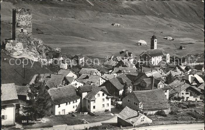 Hospental Ortsansicht Burgturm