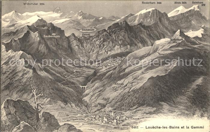 Leukerbad mit Wildstrubel Daubenhorn Rinderhorn Balmhorn