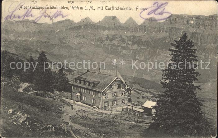 Flums SG Alpenkurhaus Schoenhalden mit Churfirsten