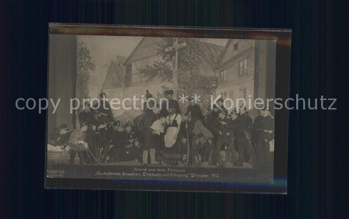 DRESDEN Elbe Scene aus dem Festspiel Deutschlands Erwachen Erheben und Einigung