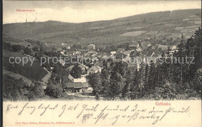 Bad Gottleuba-Berggiesshuebel Panorama mit Bismarckturm