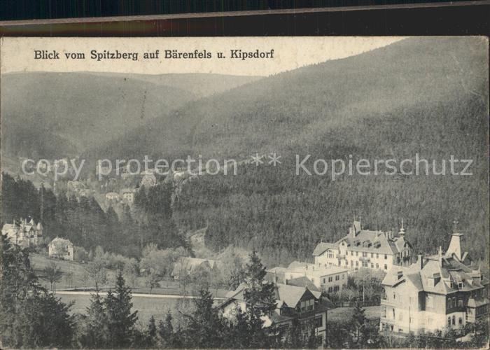 Kipsdorf Blick vom Spitzberg auf Baerenfels und Kipsdorf