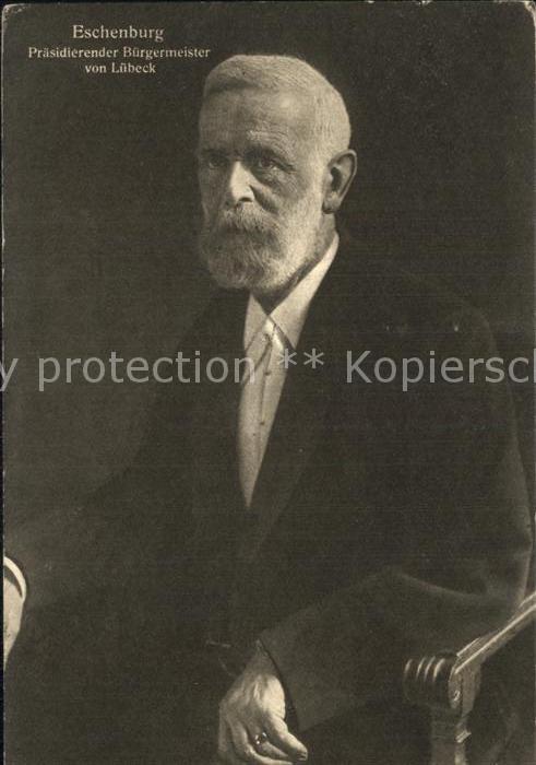 LueBECK CITY Buergermeister Eschenburg Wohlfahrtskarte Reichsverband zur Unters