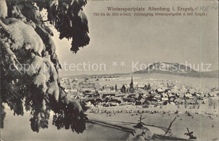 Altenberg Erzgebirge Panorama Wintersportplatz mit Geisingberg