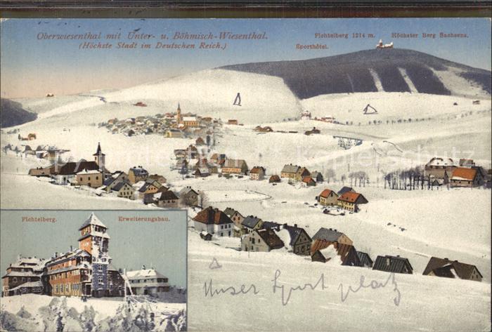 Oberwiesenthal Erzgebirge mit Unterwiesenthal Boehmisch Wiesenthal Fichtelberg B