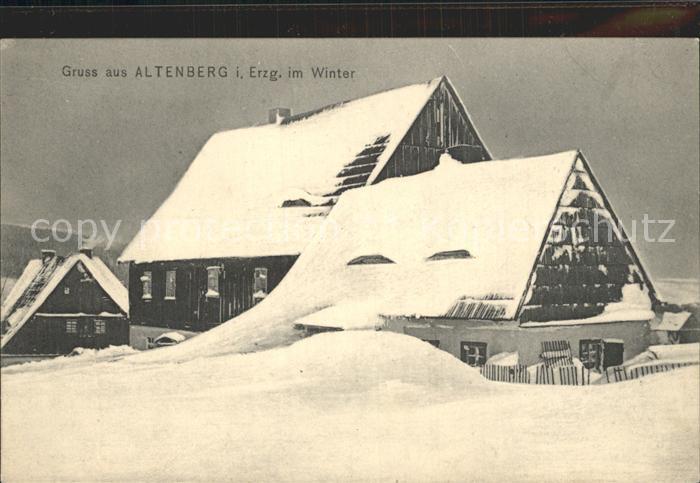 Altenberg Erzgebirge Tief verschneite Ortspartie