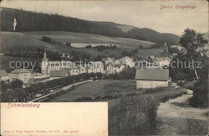 Schmiedeberg  Dippoldiswalde Teilansicht mit Kirche