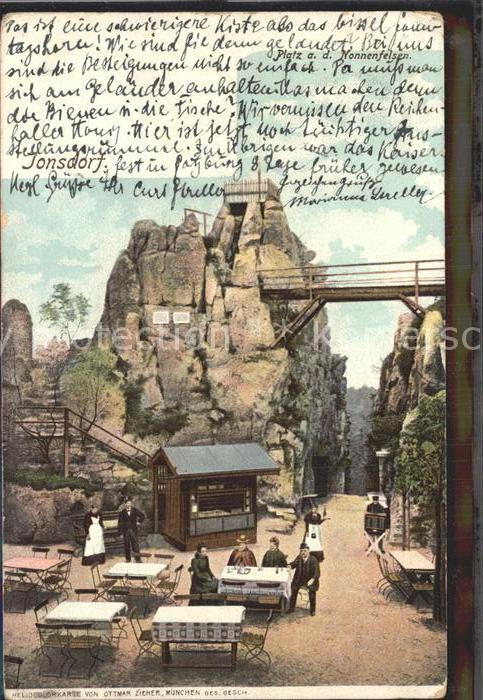 Jonsdorf Platz am Nonnenfelsen Kiosk Gaststaette Zittauer Gebirge