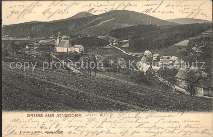 Jonsdorf Teilansicht mit Kirche Zittauer Gebirge