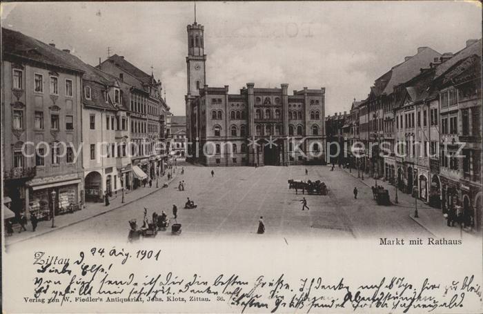 Zittau Markt mit Rathaus