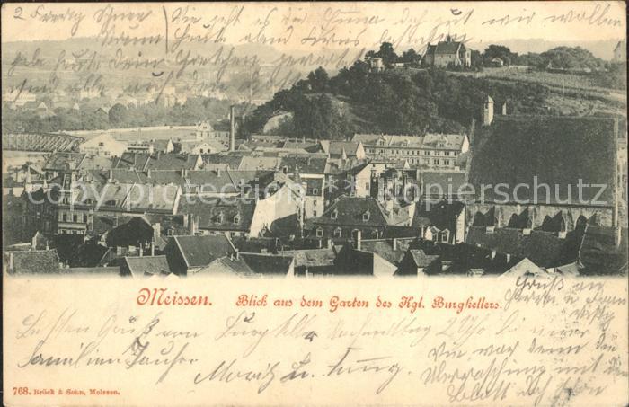 Meissen Elbe Sachsen Blick aus dem Garten des Kgl Burgkellers