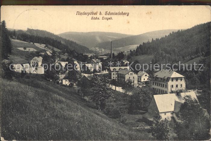 Niederpoebel Ortsansicht Englers Postkarte