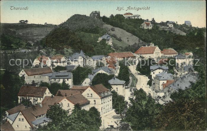 Tharandt Teilansicht mit Kgl. Amtsgericht Stempel Sammlung Wollmann