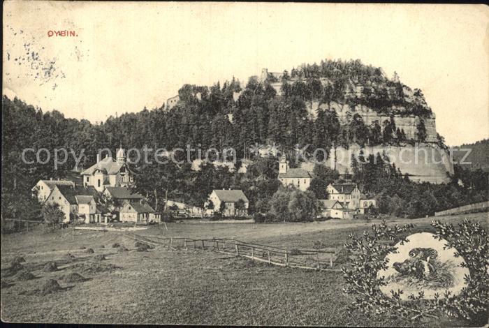Oybin Sachsen Teilansicht mit Berg Oybin Zittauer Gebirge
