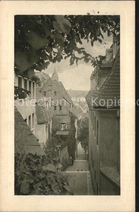 Alt Meissen Elbe Motiv Rote Stufen Gasse