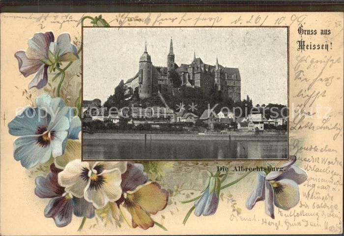Meissen Elbe Sachsen Albrechtsburg Blumen