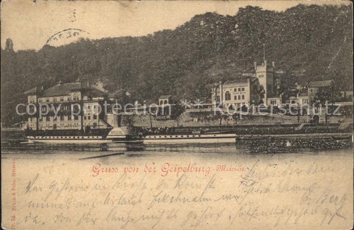 Meissen Elbe Sachsen Geipelburg Dampfer Aussig