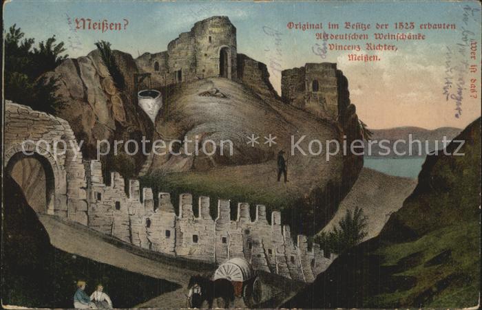 Meissen Elbe Sachsen vor der Gruendung Original im Besitz von Vincenz Richter Al