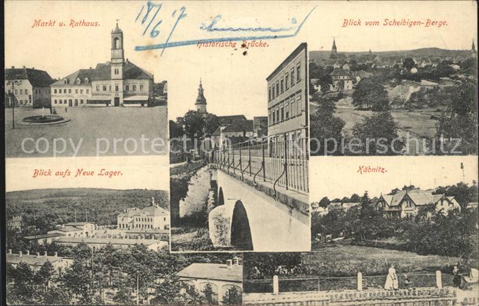 Meissen Elbe Sachsen Markt Rathaus Historische Bruecke Scheibiger Berg Neues Lag