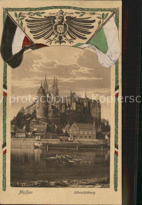 Meissen Elbe Sachsen Albrechtsburg Wappen Fahnen