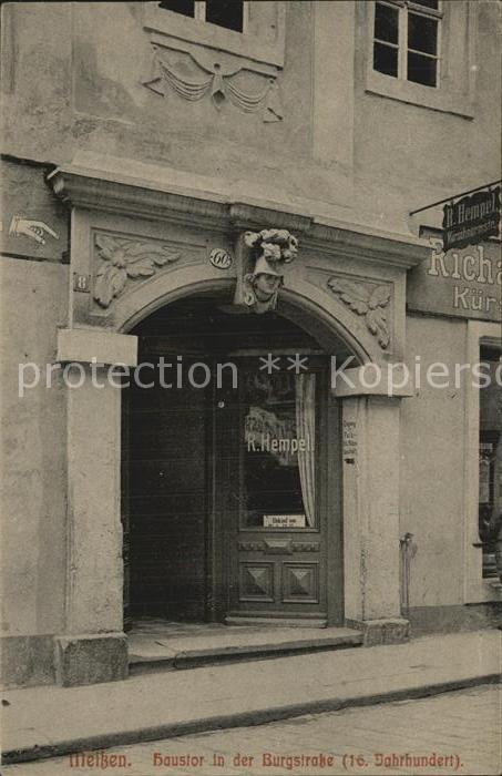 Meissen Elbe Sachsen Haustor in der Burgstrasse 16. Jhdt.