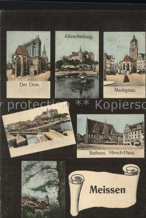 Meissen Elbe Sachsen Dom Albrechtsburg Marktplatz Bruecke Rathaus Hirsch Haus