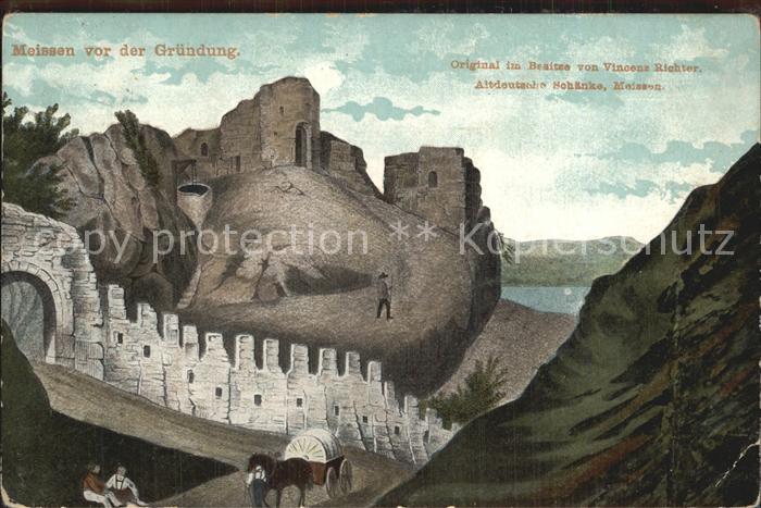 Meissen Elbe Sachsen vor der Gruendung Original im Besitz von Vincenz Richter Al