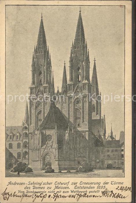 Meissen Elbe Sachsen Andresen Sehringscher Entwurf zur Erneuerung der Tuerme des