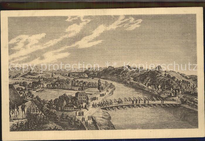 Meissen Elbe Sachsen in den Befreiungskriegen Napoleon 1813 Kuenstlerkarte