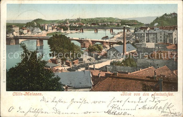 Coelln Elbe Blick von den Amtsstufen Bruecken
